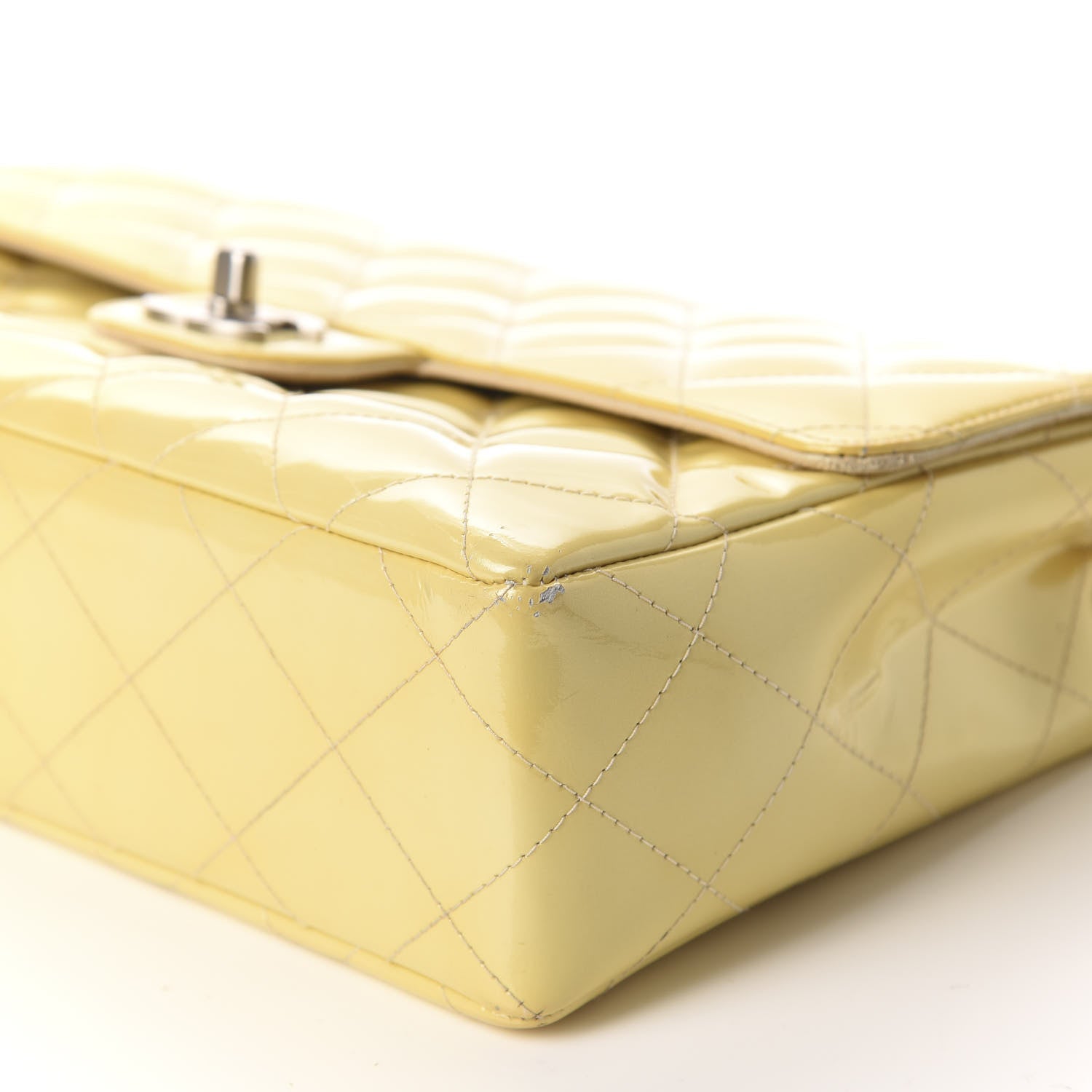 Chanel Patent Quilted Medium Single Flap Yellow 7 of 10