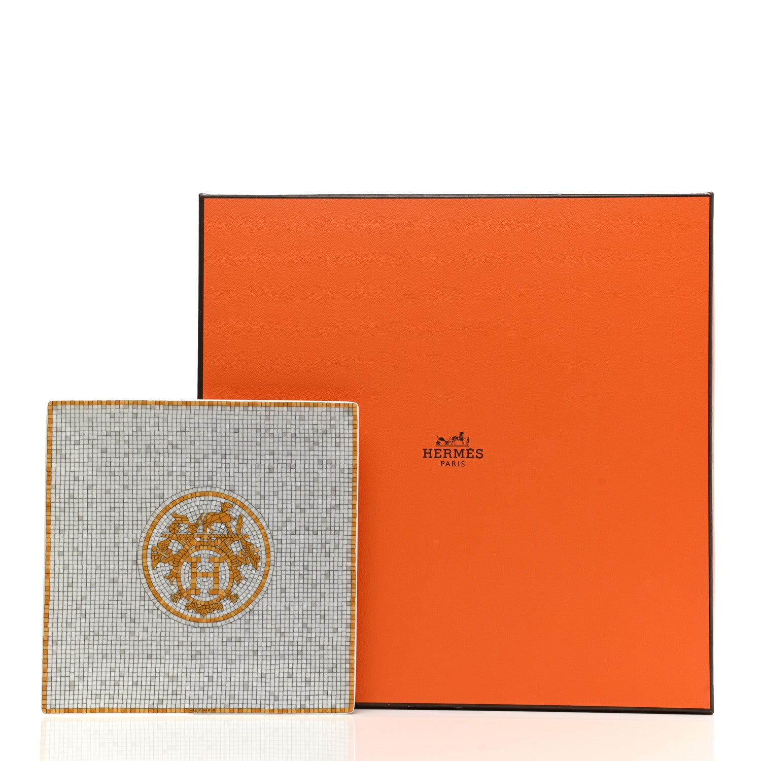 Hermes Porcelain Mosaique au 24 Square Plate 7 of 7