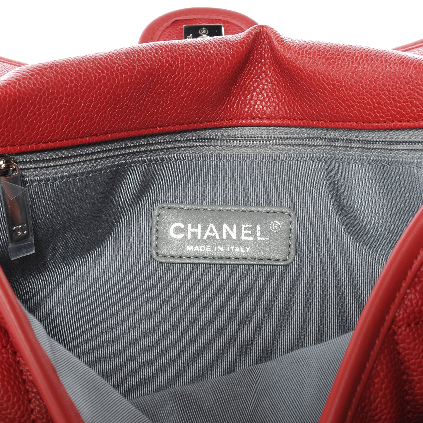 Caviar Quilted Medium French Riviera Flap Red
