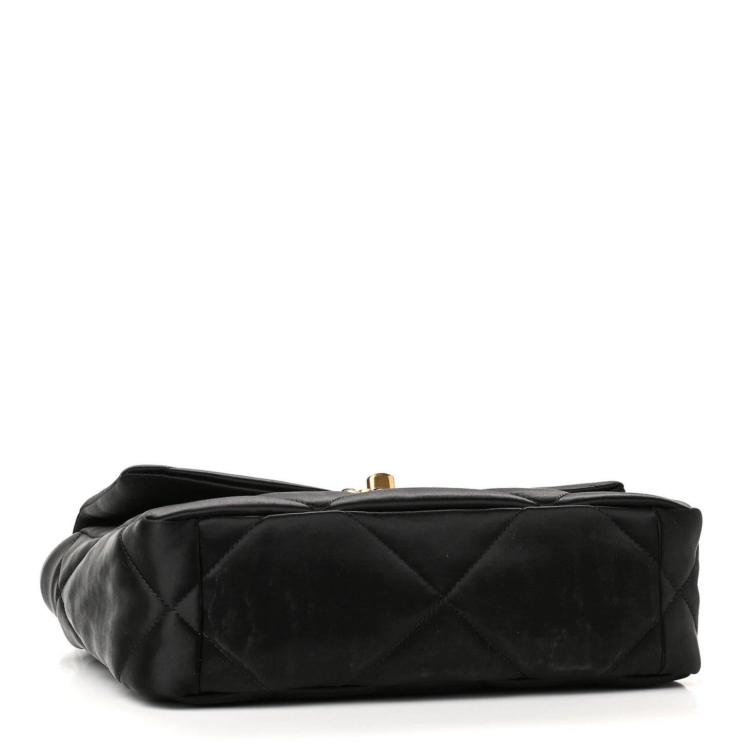 Satin Quilted Medium Chanel 19 Flap Black
