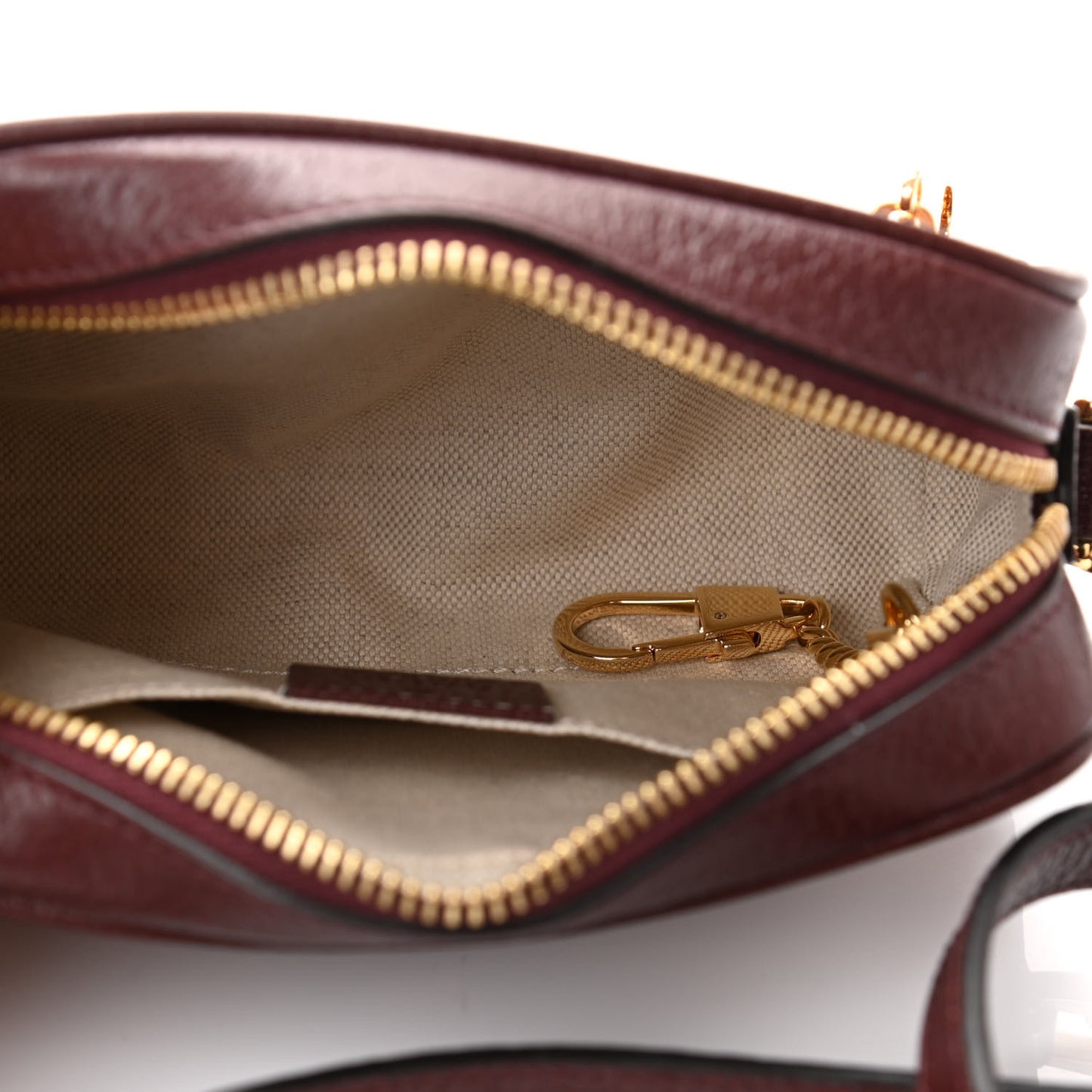 Monogram Textured Dollar Calfskin Web Mini Ophidia Shoulder Bag Sahara Rubino Chardonnay