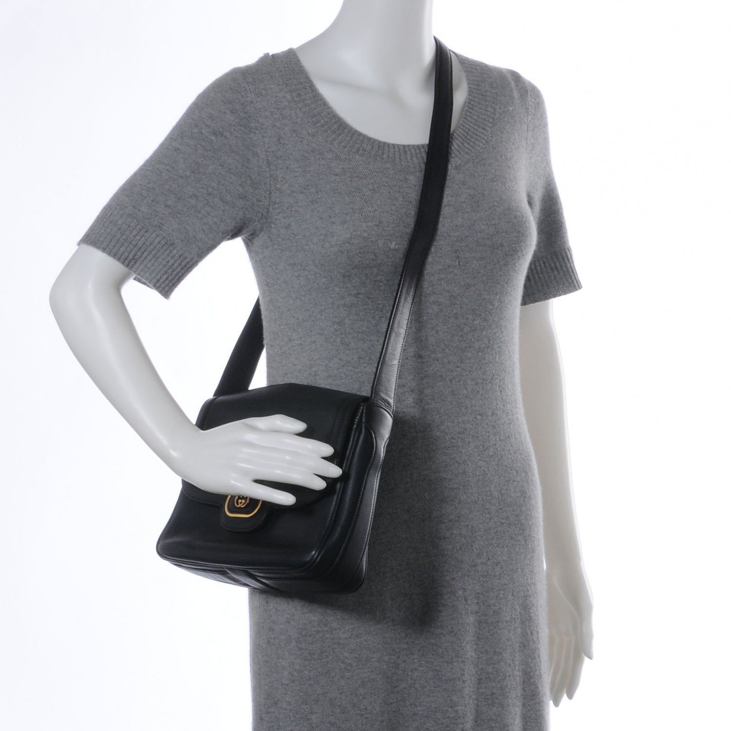 Gucci Leather Shoulder GG Black 2 of 6
