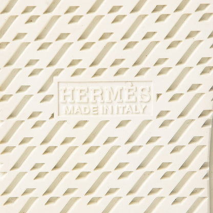 Hermes Calfskin Perforated Jimmy High Top Sneakers 38 Naturel 7 of 9