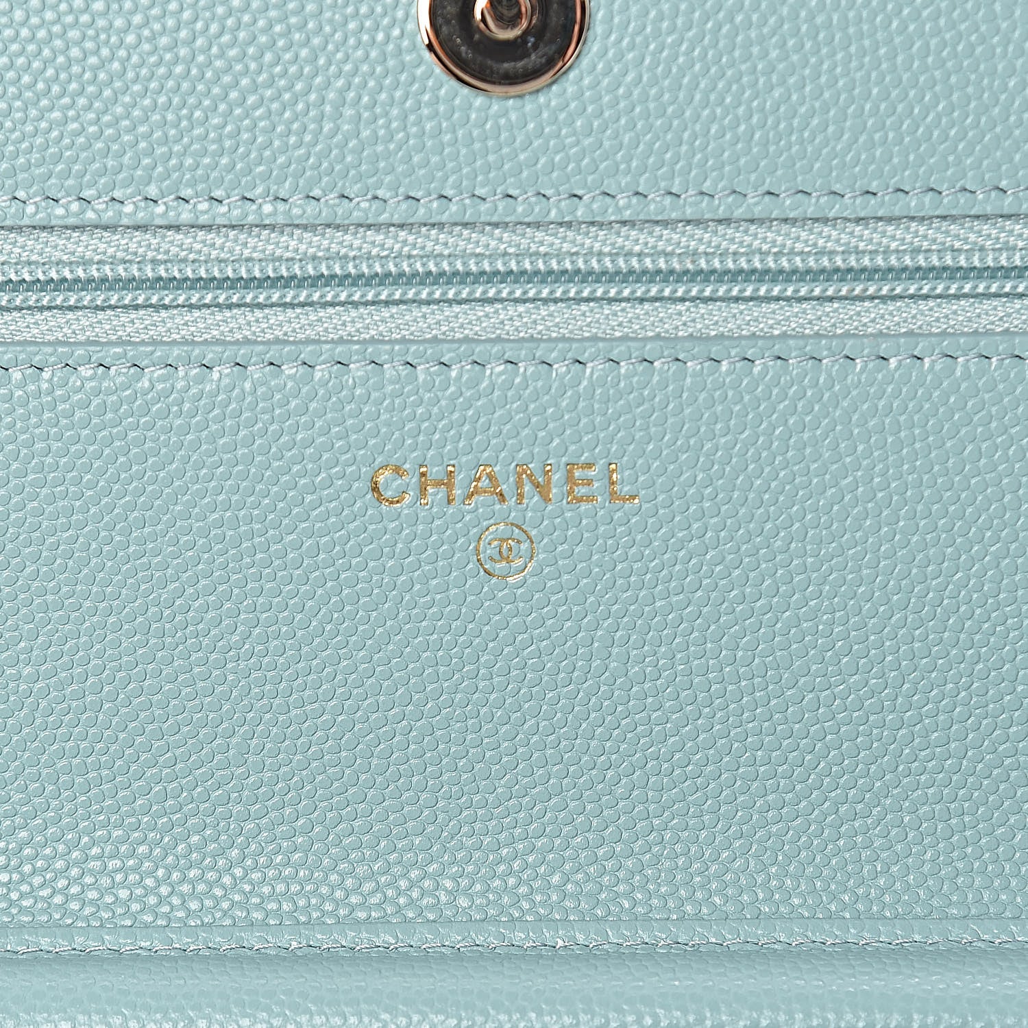 Chanel Caviar Quilted Wallet On Chain WOC Light Blue 6 of 12
