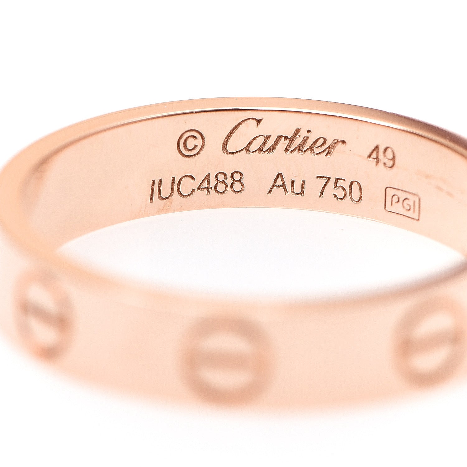 Cartier 18K Pink Gold 3.5mm LOVE Wedding Band Ring 49 4.75 3 of 4