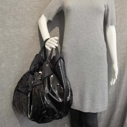 Chanel Vinyl Stretch Spirit Large Cabas Tote Black 3 of 9