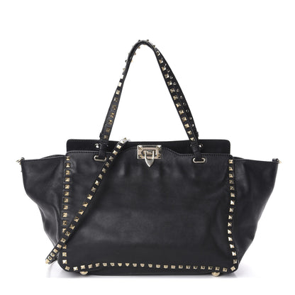 Valentino Garavani Vitello Medium Rockstud Tote Black 1 of 9