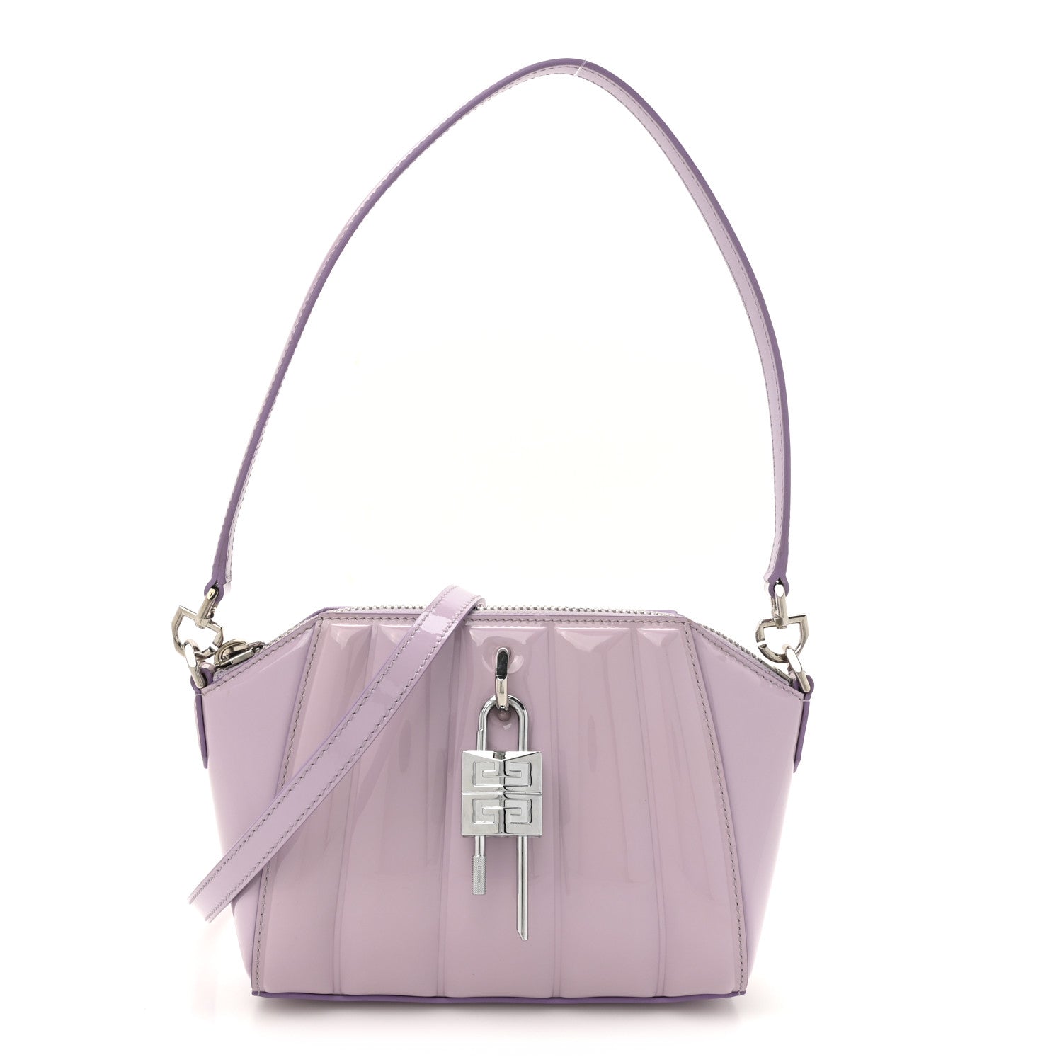 Givenchy Patent Calfskin 4G Padded XS Lock Antigona Shoulder Bag Lilac 1 of 10