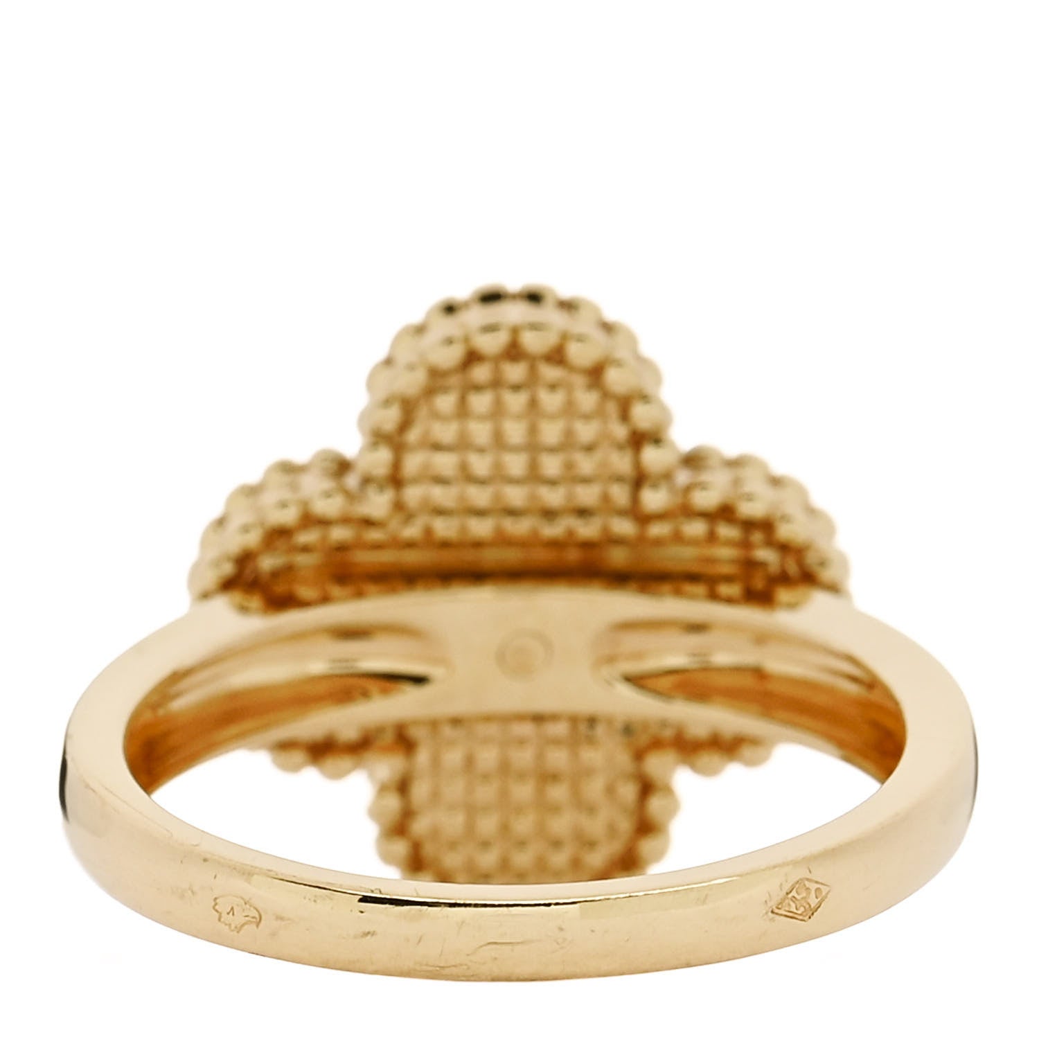 Van Cleef & Arpels 18K Yellow Gold Diamond Carnelian Vintage Alhambra Ring 52 6 4 of 6