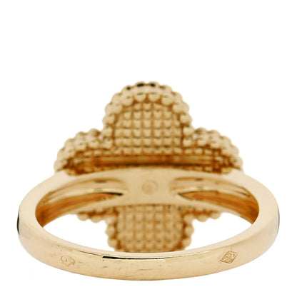 Van Cleef & Arpels 18K Yellow Gold Diamond Carnelian Vintage Alhambra Ring 52 6 4 of 6