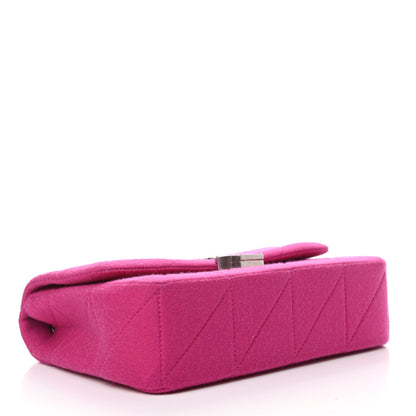 Saint Laurent Jersey Wool Patchwork Monogram Medium Jamie Fuchsia 4 of 10