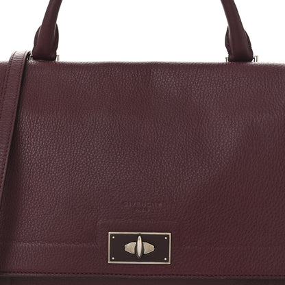 Givenchy Grained Calfskin Small Shark Lock Satchel Burgundy 13 of 19