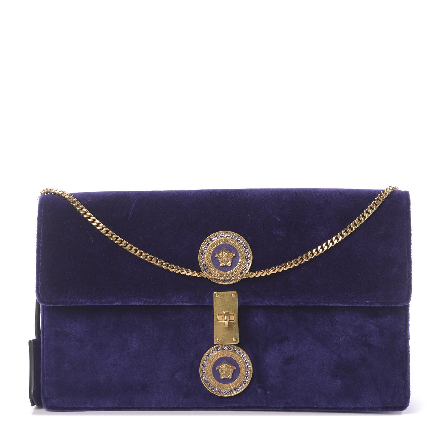Velluto Vitello Tribute Wallet Chain Crossbody Viola