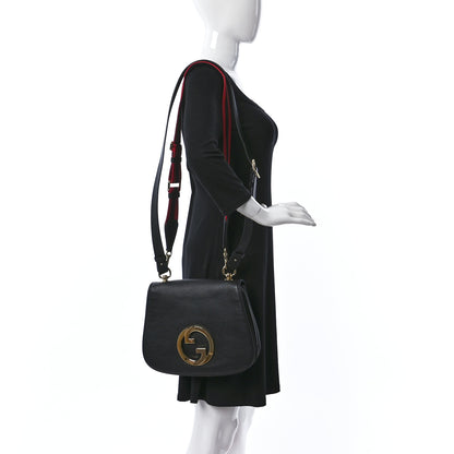 Gucci Roxy Calfskin Web Medium Blondie Shoulder Flap Bag Black 2 of 10