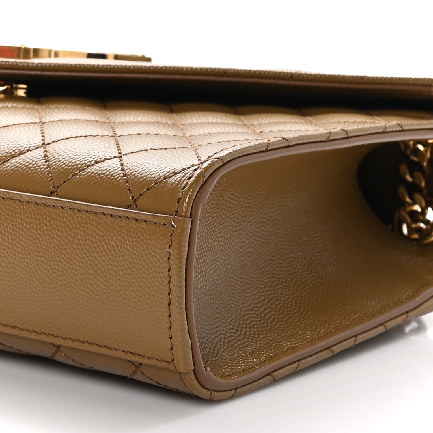 Saint Laurent Grain De Poudre Textured Mixed Matelasse Triquilt Medium Monogram Satchel Old Oil 9 of 9