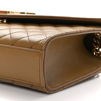 Saint Laurent Grain De Poudre Textured Mixed Matelasse Triquilt Medium Monogram Satchel Old Oil 9 of 9