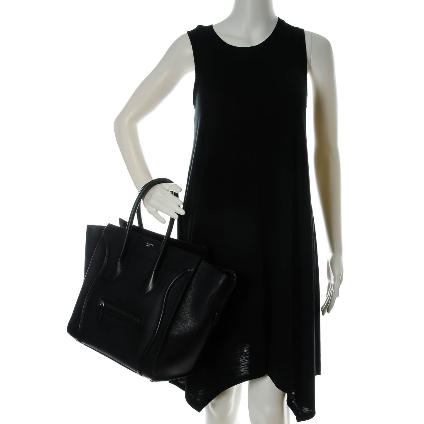 Drummed Calfskin Mini Luggage Black