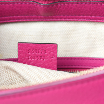 Gucci Pebbled Calfskin Small Soho Top Handle Bag Bright Bougainvillea 8 of 14