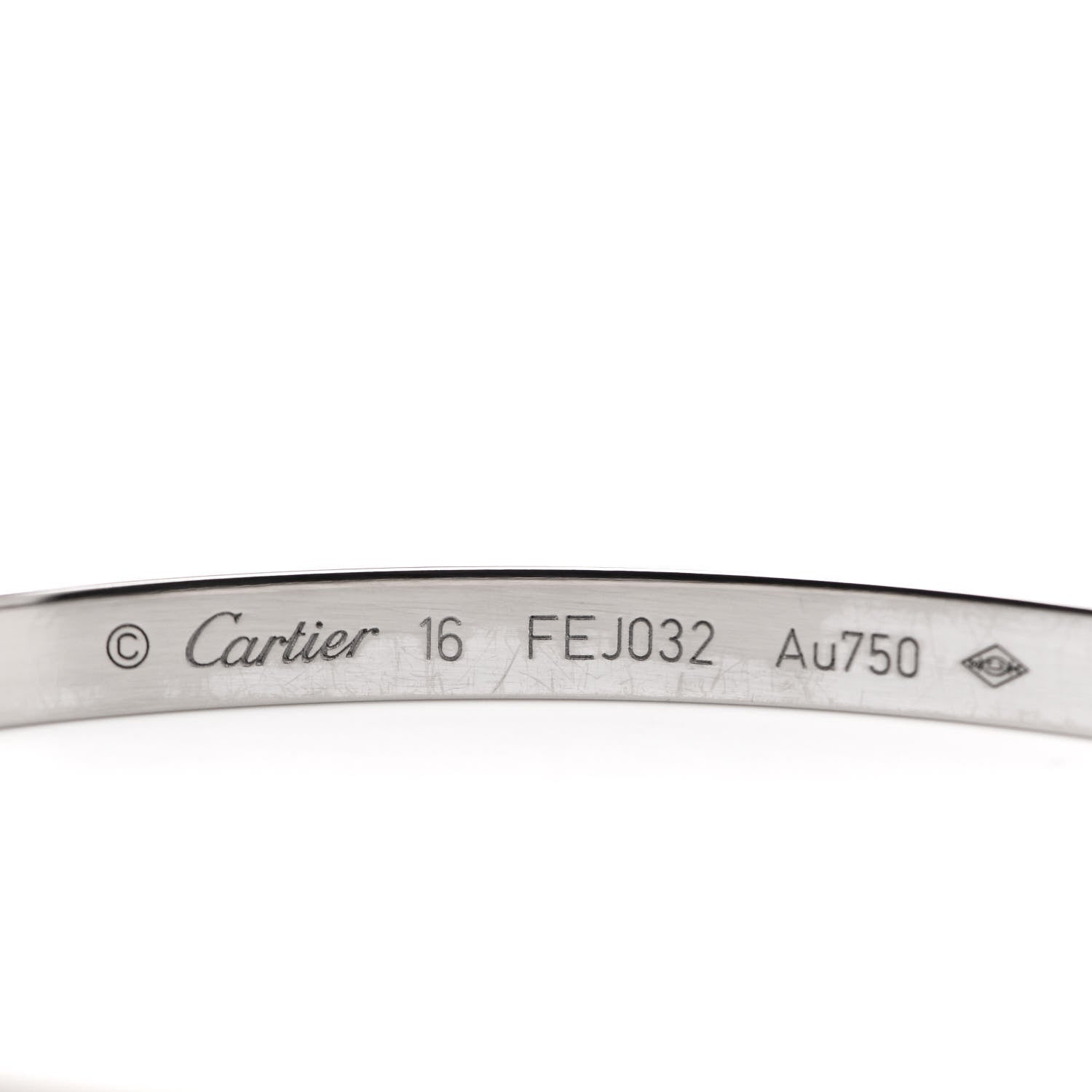 Cartier 18K White Gold 10 Diamond Small LOVE Bracelet 16 3 of 5