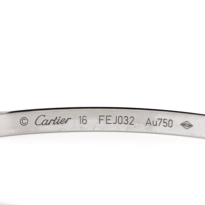 Cartier 18K White Gold 10 Diamond Small LOVE Bracelet 16 3 of 5