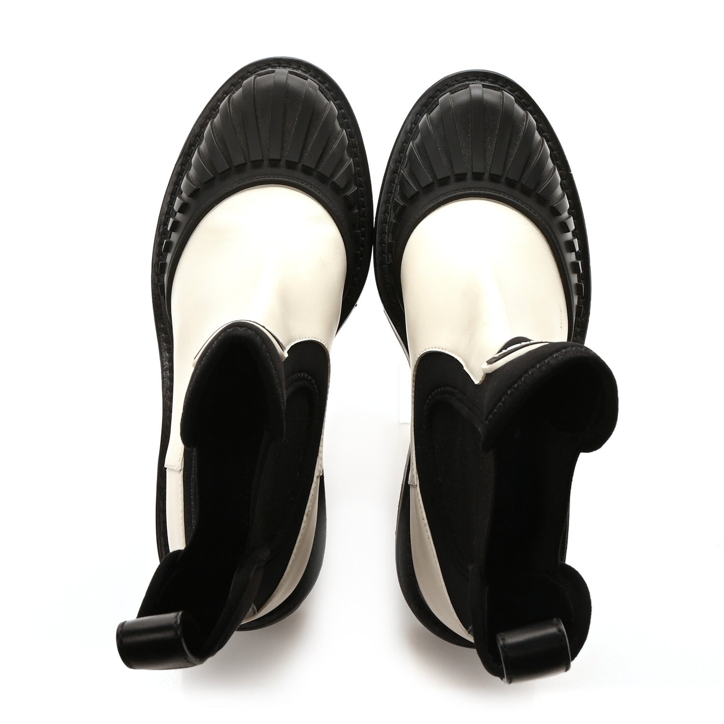 Calfskin Beaubourg Ankle Boots 38 White Black