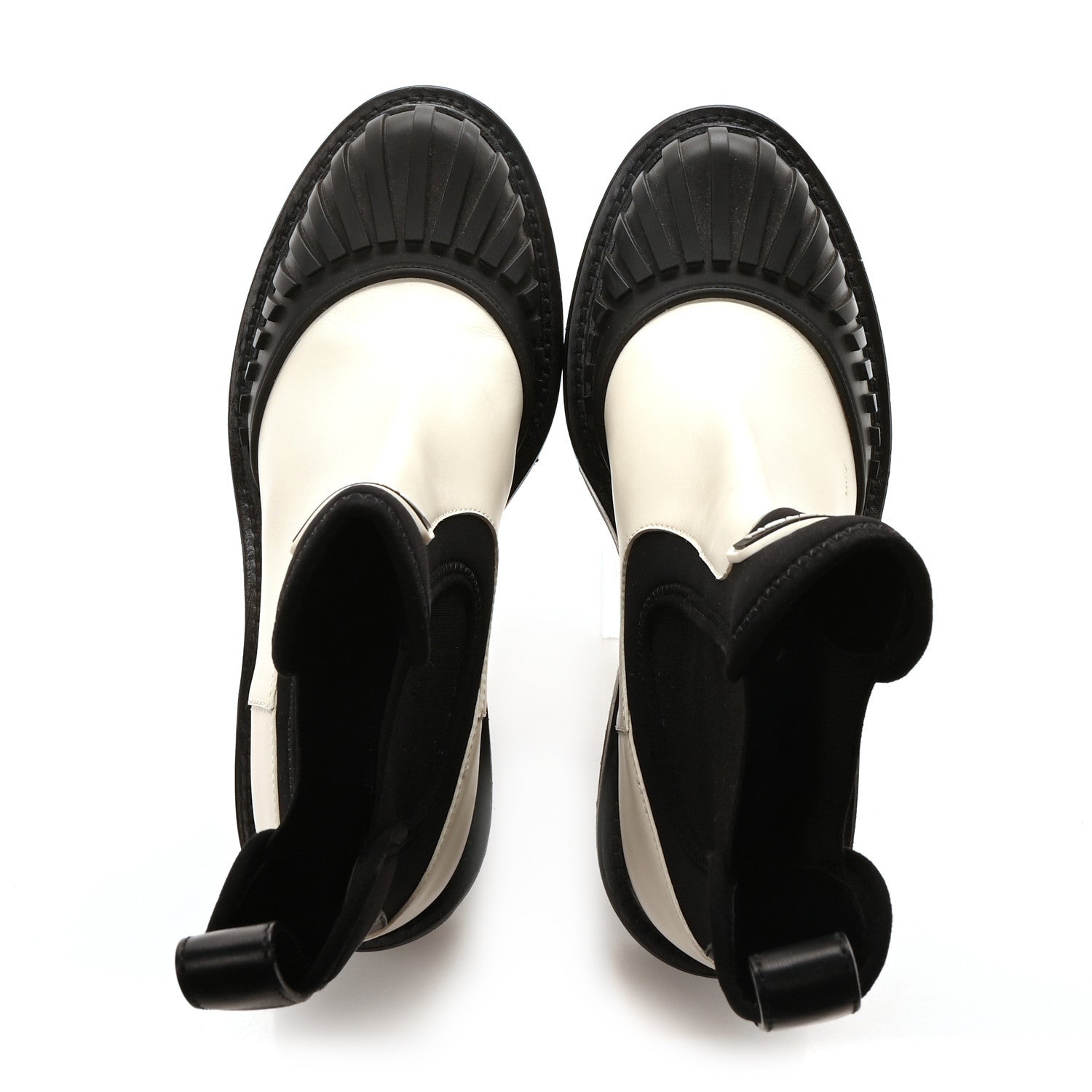 Louis Vuitton Calfskin Beaubourg Ankle Boots 38 White Black 2 of 8