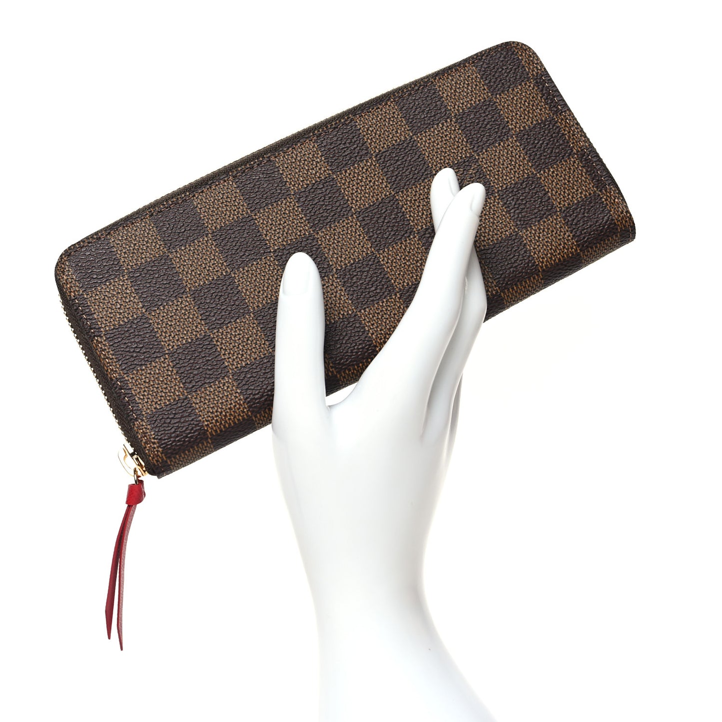 Damier Ebene Clemence Wallet Cherry