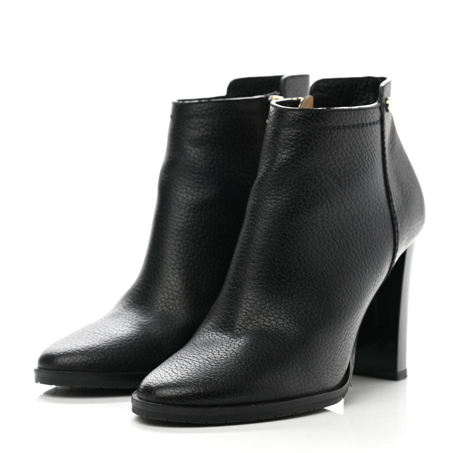 Grainy Calfskin Hart Ankle Boots 35.5 Black