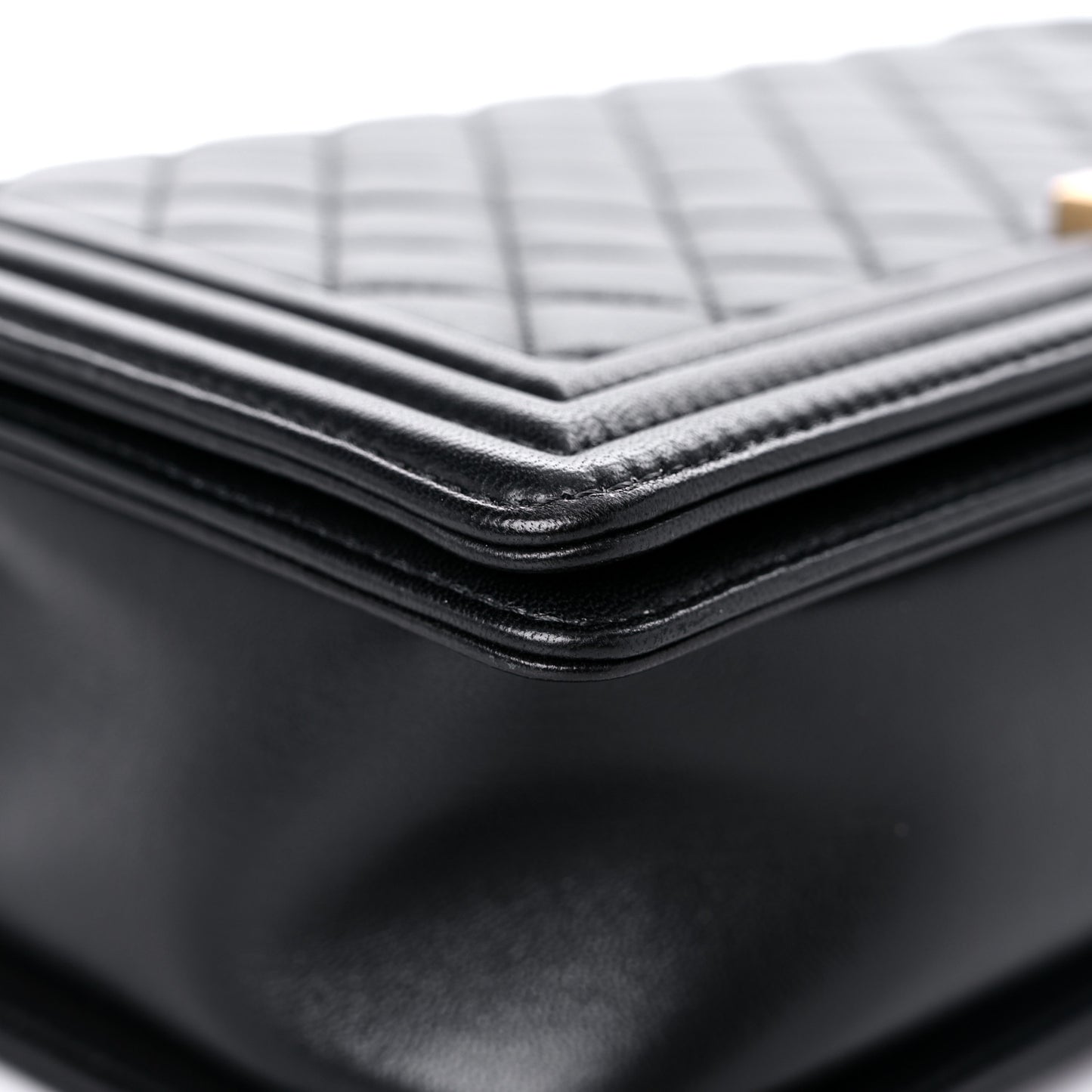 Lambskin Quilted New Medium Boy Flap Black