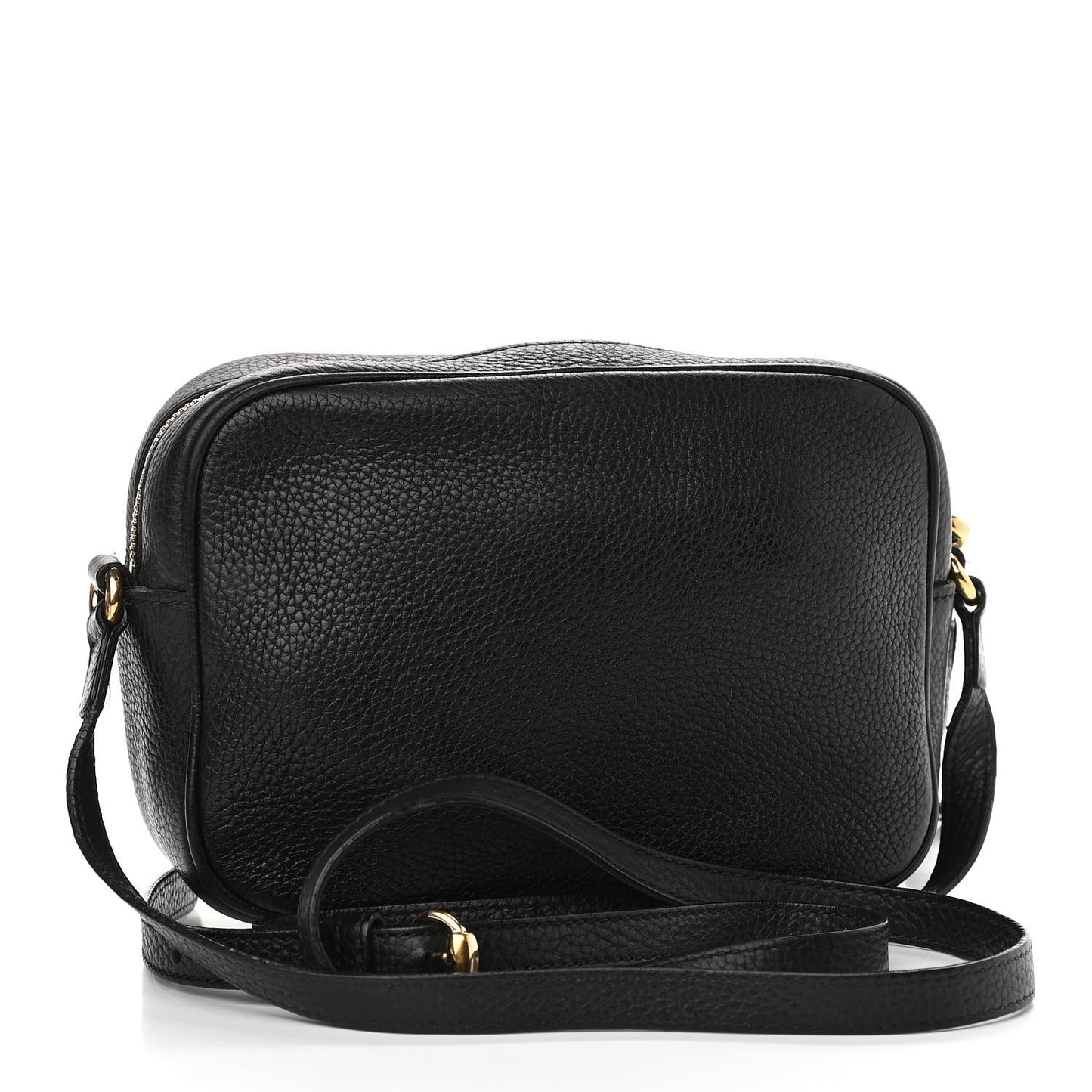 Pebbled Calfskin Small Soho Disco Bag Black