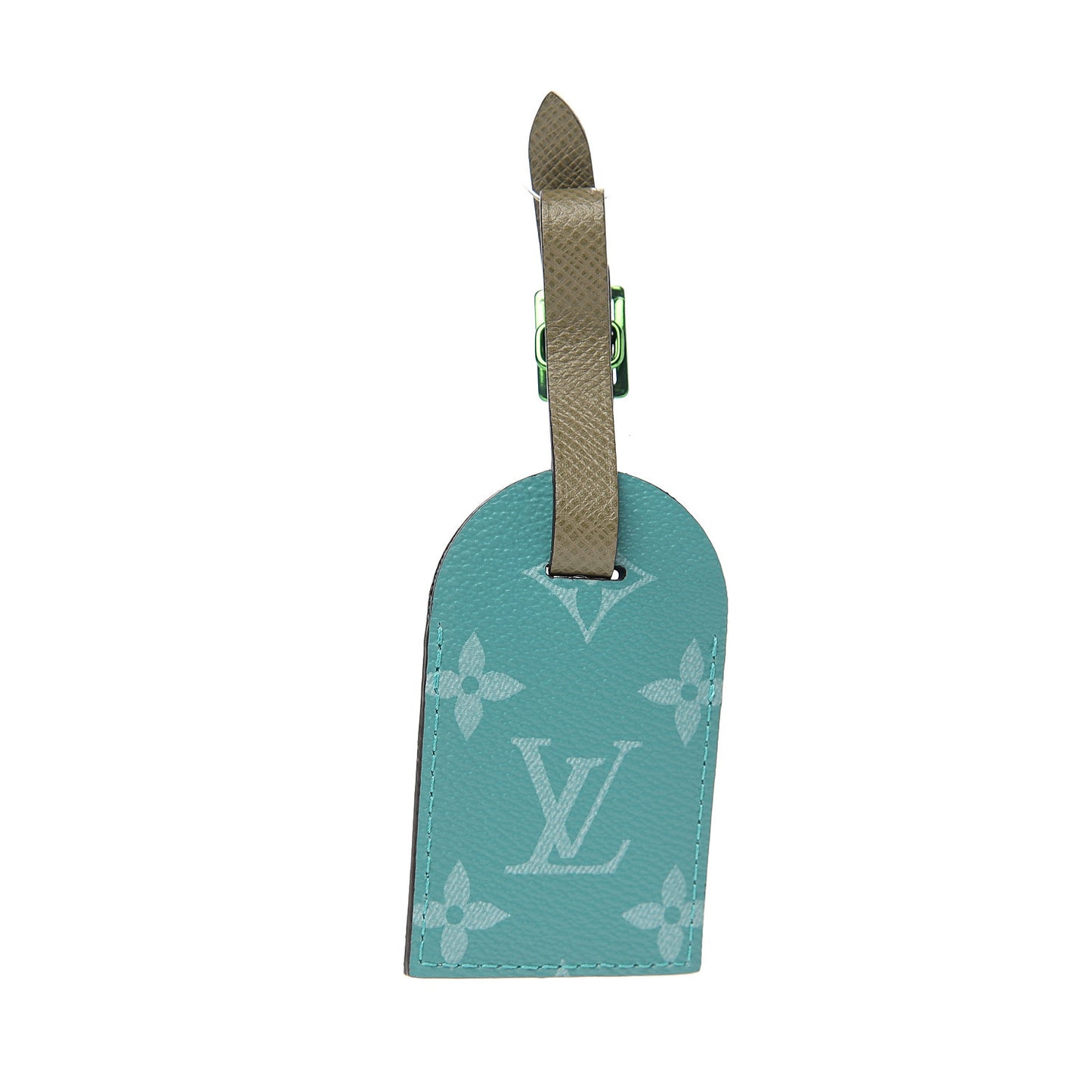 Monogram Luggage Tag Turquoise