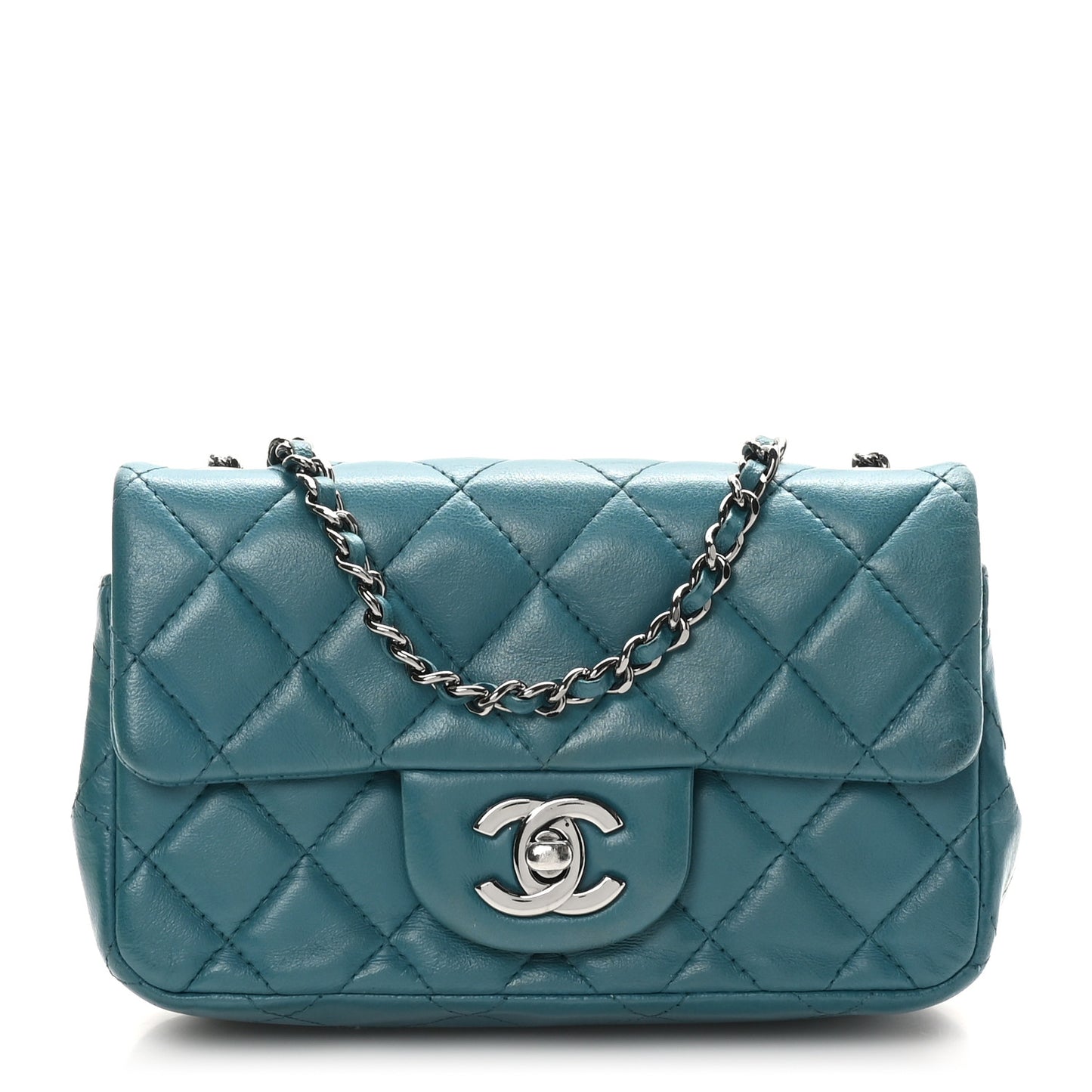 Lambskin Quilted Extra Mini Rectangular Flap