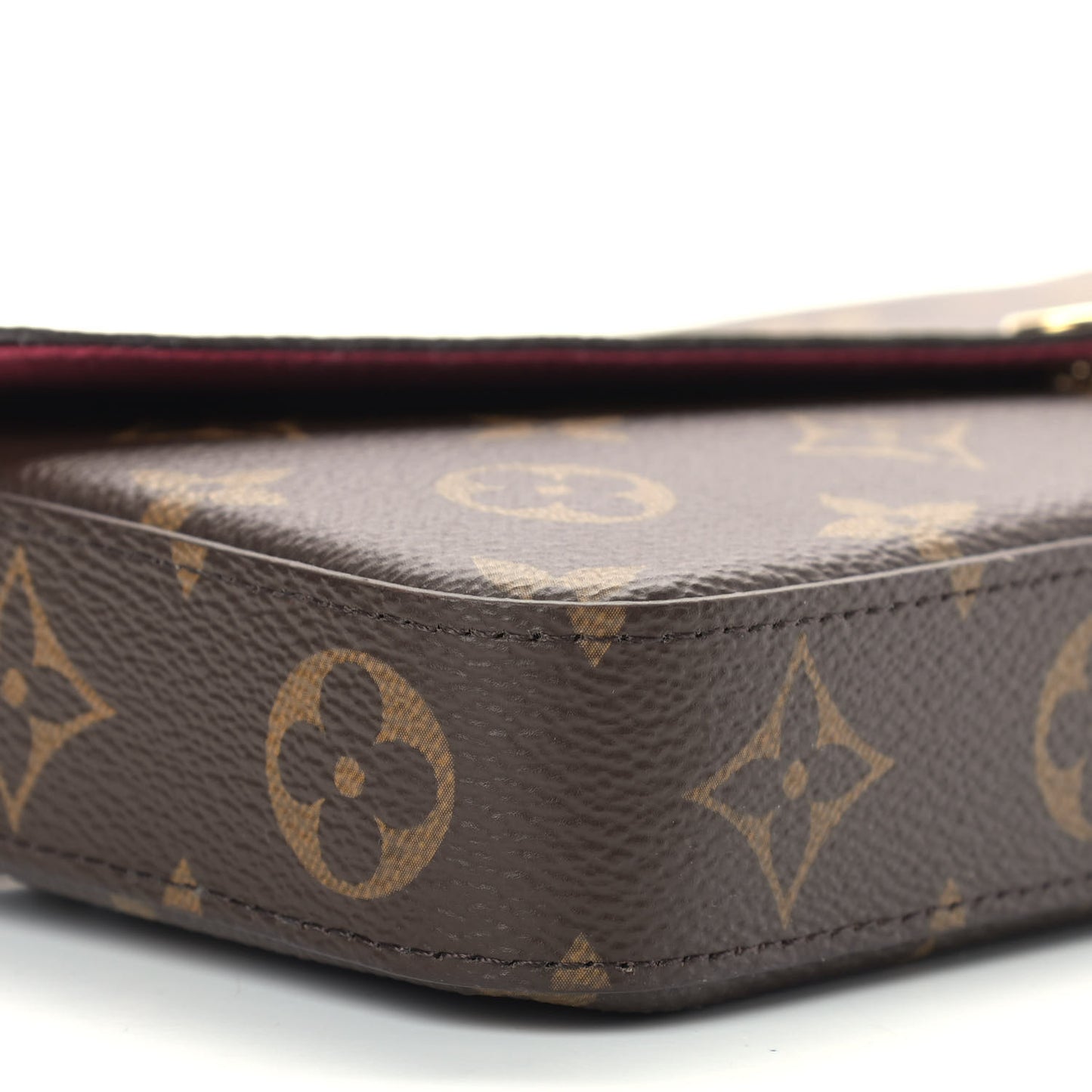 Monogram Pochette Felicie Chain Wallet Fuchsia
