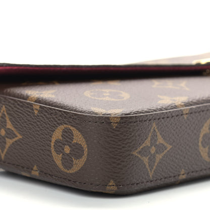 Louis Vuitton Monogram Pochette Felicie Chain Wallet Fuchsia 10 of 12