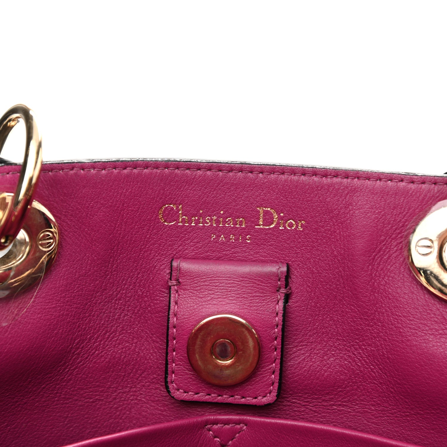 Christian Dior Bullcalf Medium Diorissimo Tote Black Rose Indien 7 of 9