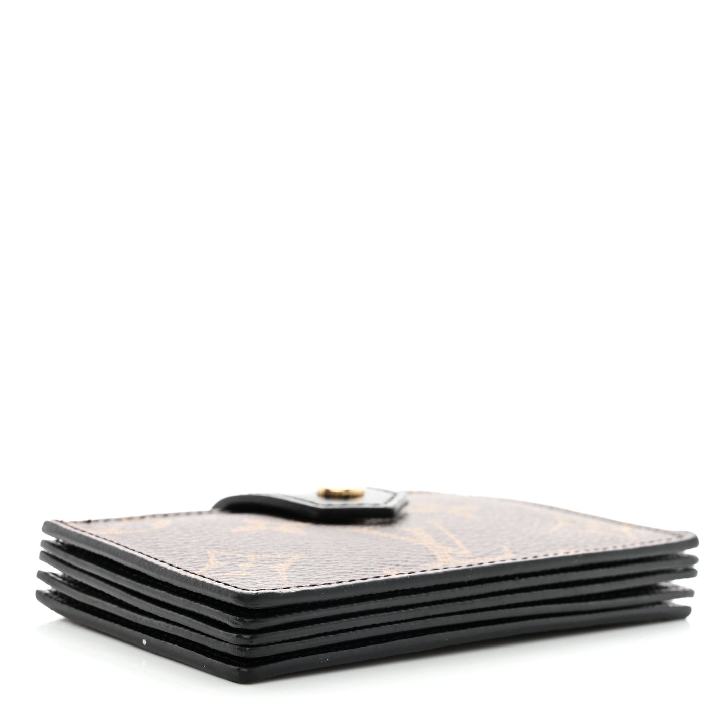 Monogram Gusset Card Holder Black