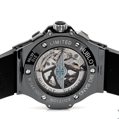 Hublot Tungsten Titamium Rubber 45mm Aero Bang Morgan Automatic Watch Black 310.CK.1140.RX.MOR08 4 of 5
