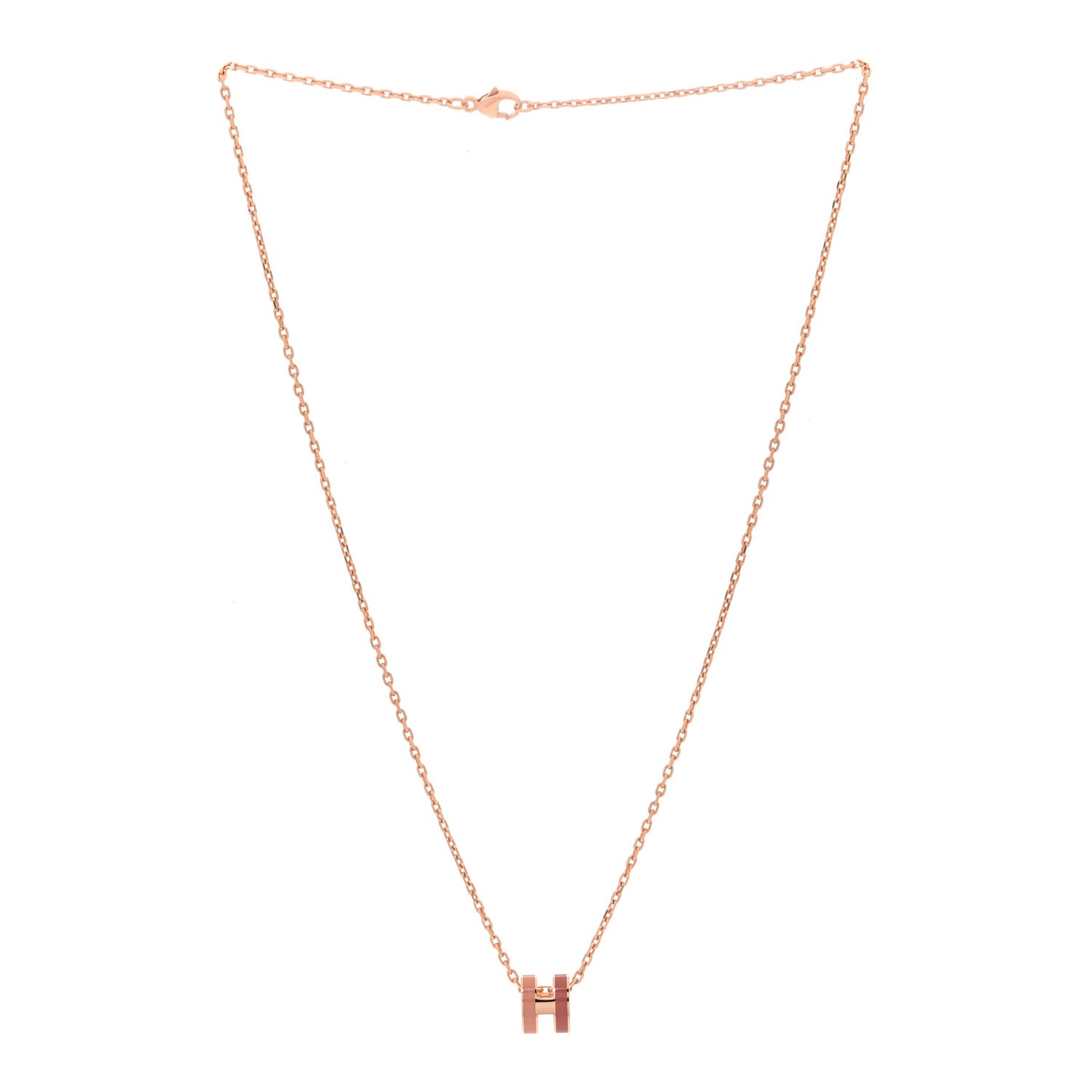 Lacquered Rose Gold Mini Pop H Pendant Necklace Rose Dragee