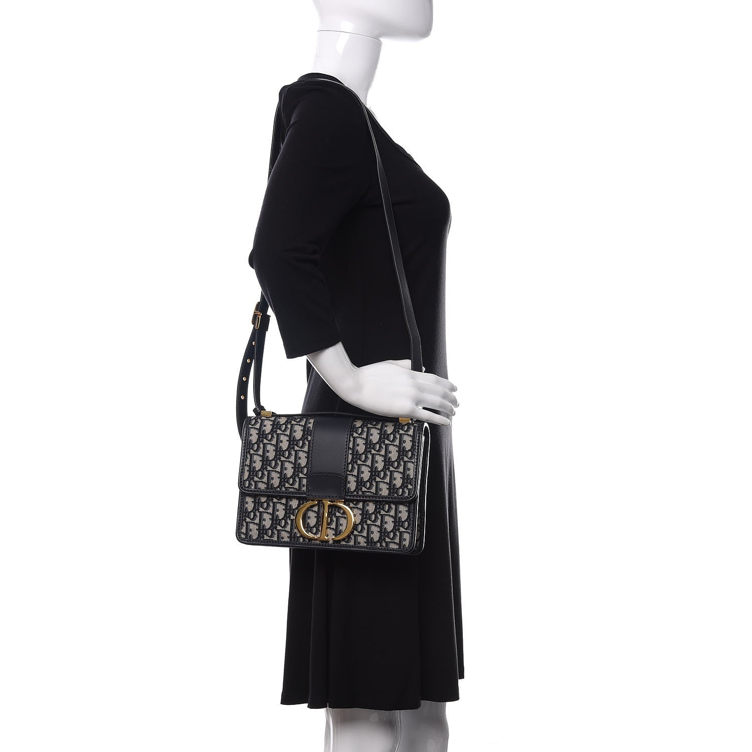 Christian Dior Oblique 30 Montaigne Flap Bag Blue 2 of 8