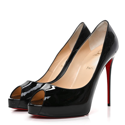 Christian Louboutin Patent New Very Prive 120 Pumps 40 Black Red 3 of 6