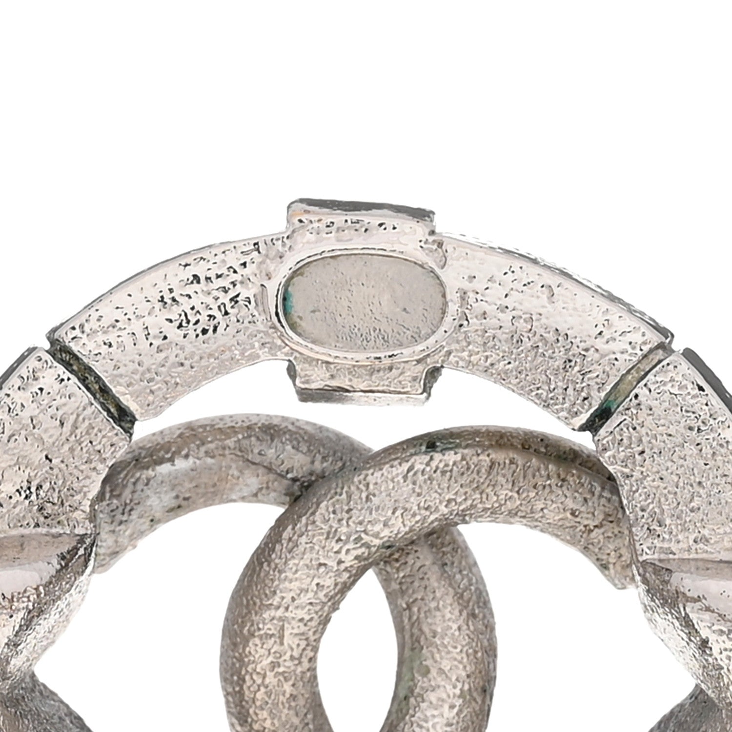 Chanel Crystal CC Cuff Silver Blue 4 of 7