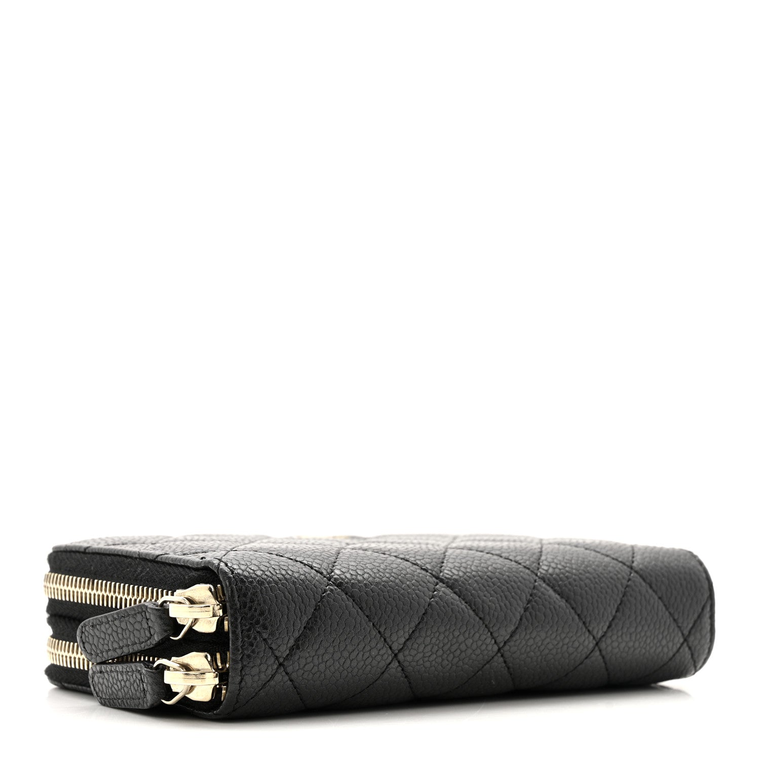 Chanel Caviar Quilted Large Gusset Double Zip Around Wallet Black 4 of 13