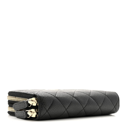 Chanel Caviar Quilted Large Gusset Double Zip Around Wallet Black 4 of 13