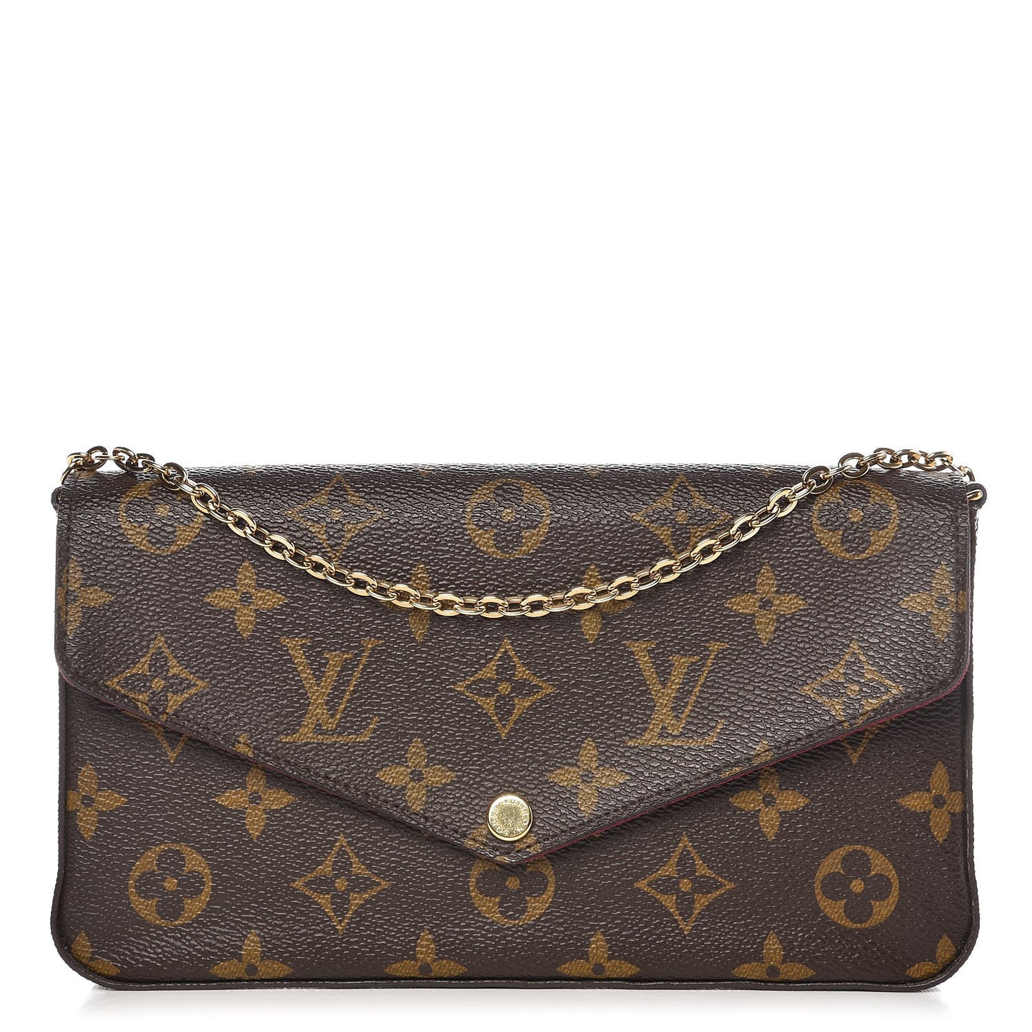 Monogram Pochette Felicie Chain Wallet Fuchsia