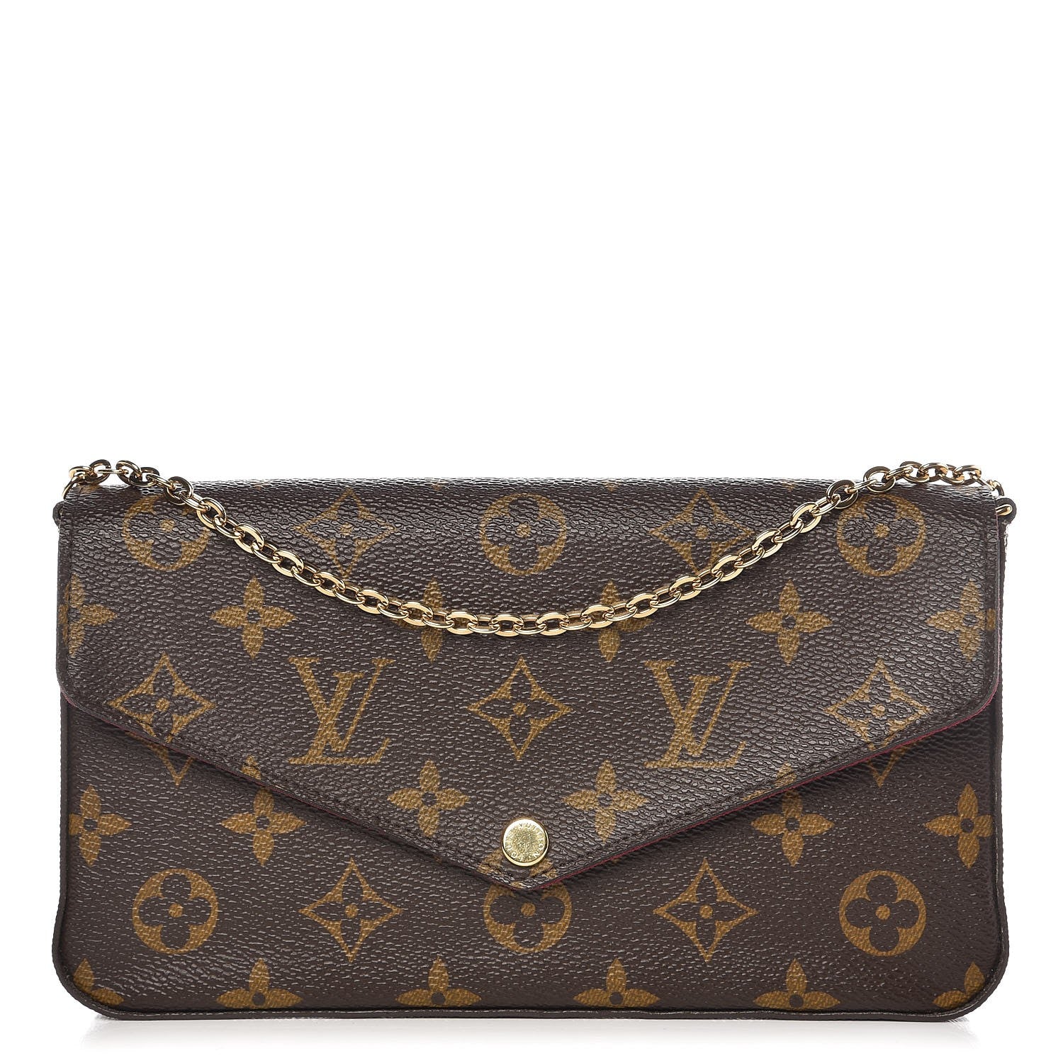 Louis Vuitton Monogram Pochette Felicie Chain Wallet Fuchsia 1 of 11