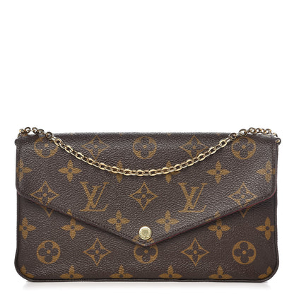 Louis Vuitton Monogram Pochette Felicie Chain Wallet Fuchsia 1 of 11