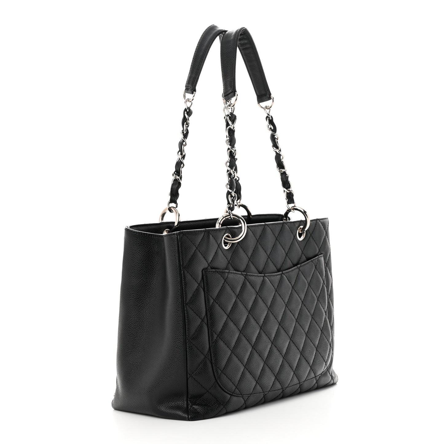 Caviar Quilted Grand Shopping Tote GST Black