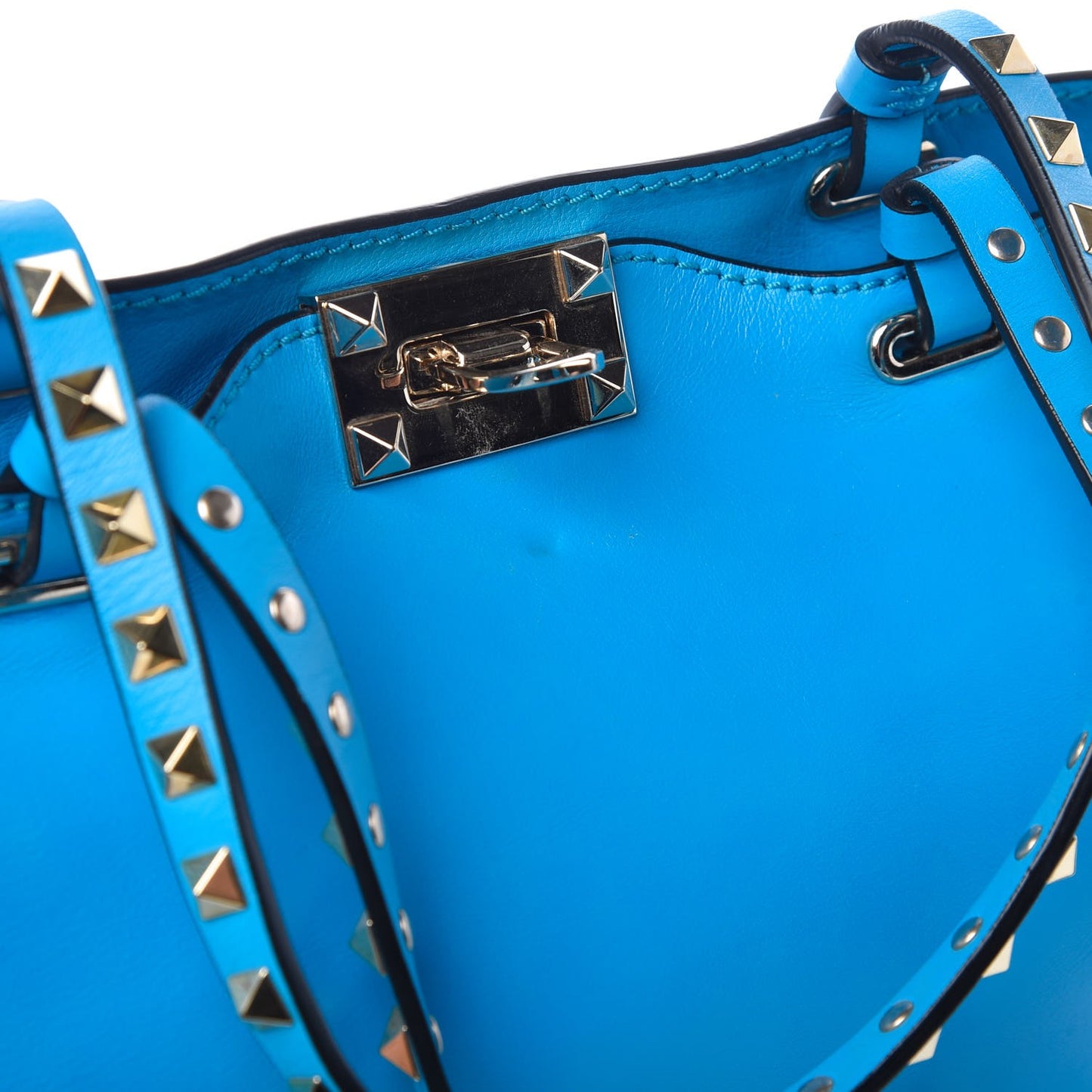 Vitello Small Rockstud Tote Parrot