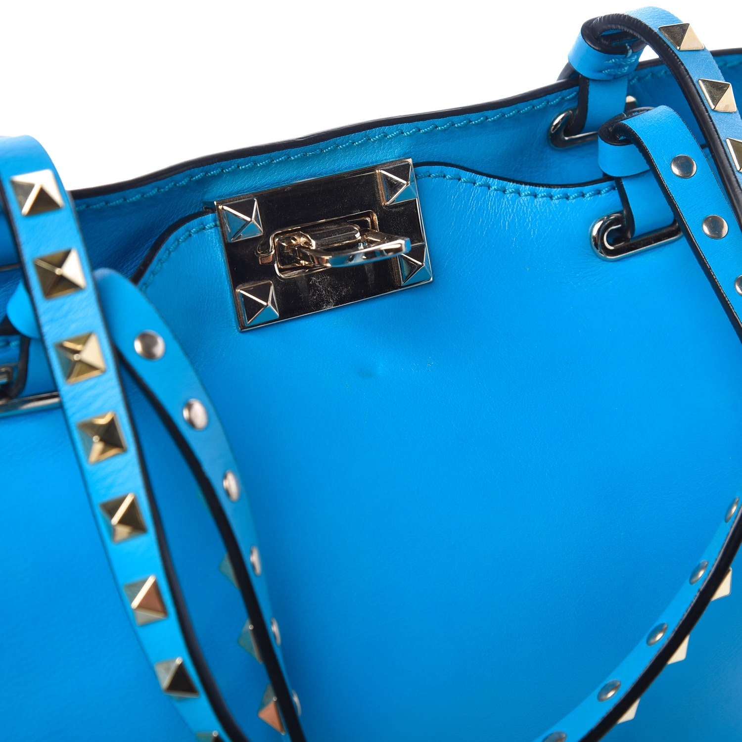 Valentino Garavani Vitello Small Rockstud Tote Parrot 23 of 24
