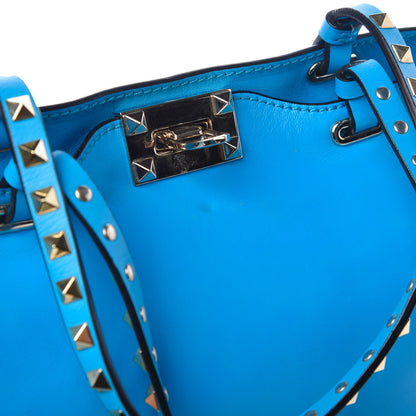 Valentino Garavani Vitello Small Rockstud Tote Parrot 23 of 24